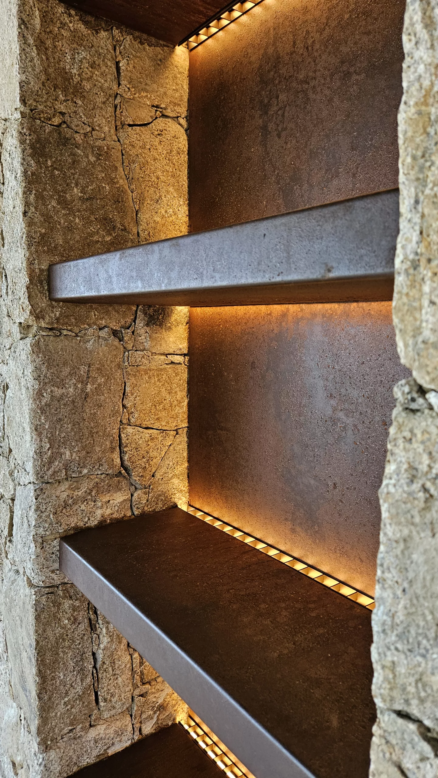 etagere meuble acier corten corse
