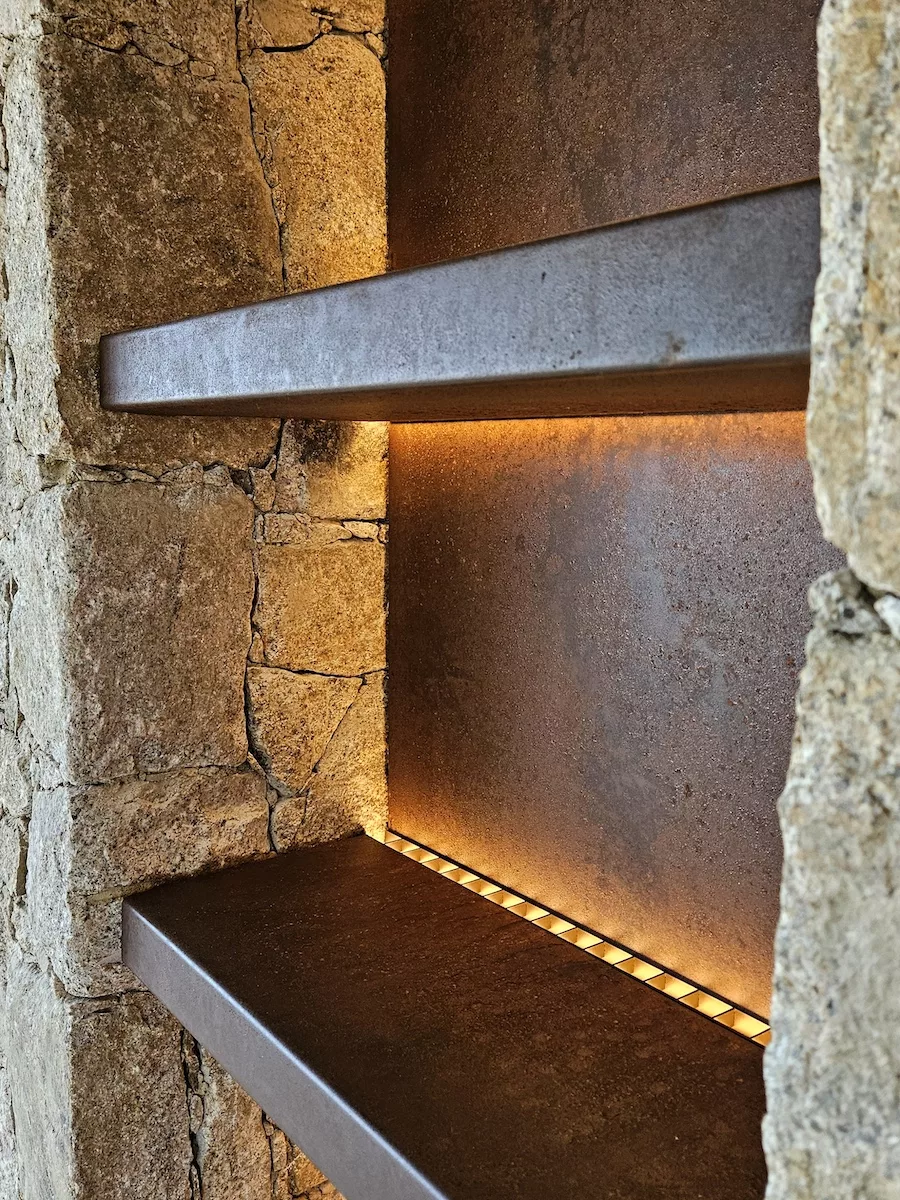 meuble sur mesure acier corten corse